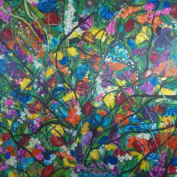 Other - Original Painting By Artist Rachael Potter Floral Abstract